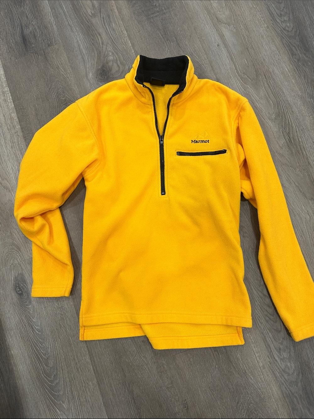 Marmot Women’s Small Yellow Fleece Quarter Zip Pullover – Vintage Style Outdoor